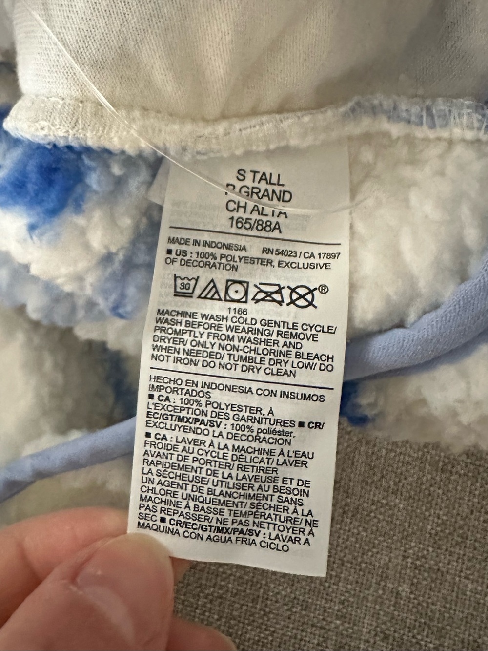 Cream and Light Blue Floral Sherpa Half-Zip Jacket- TALL - Picture 11 of 12